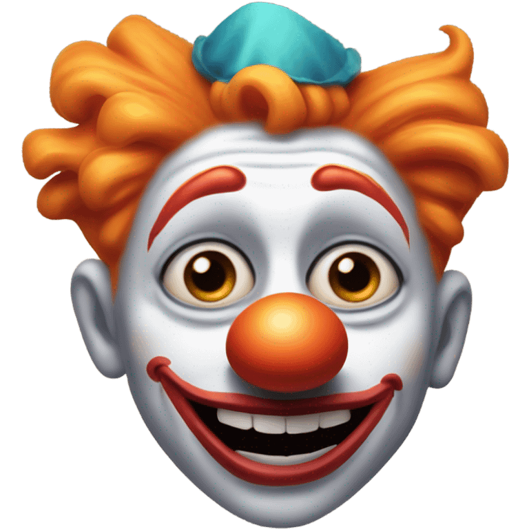 Orange faced clown emoji