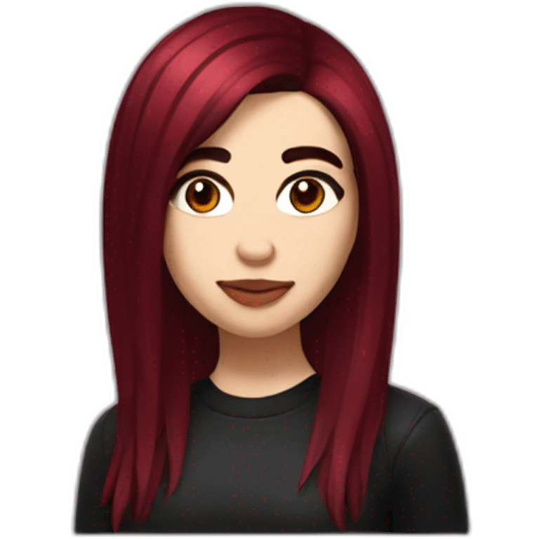 Dua Lipa with dark red hair emoji