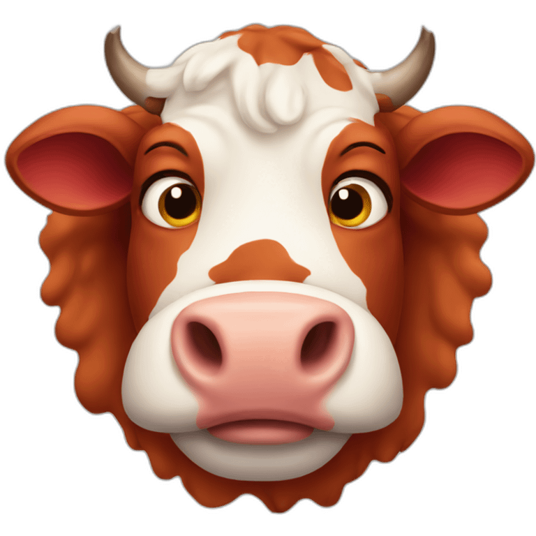 the head of a big red cow emoji