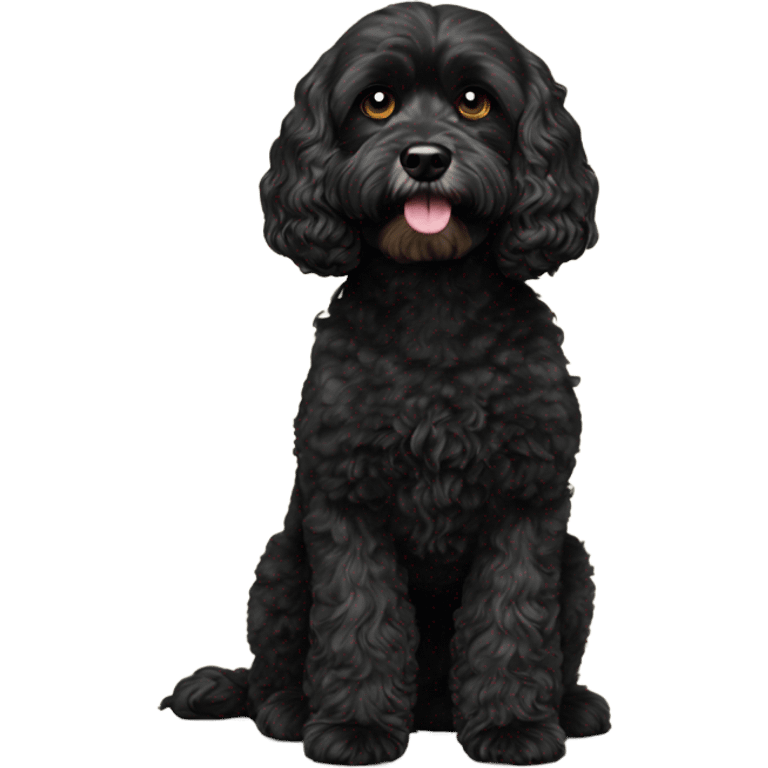 Fully black Cavapoo  emoji