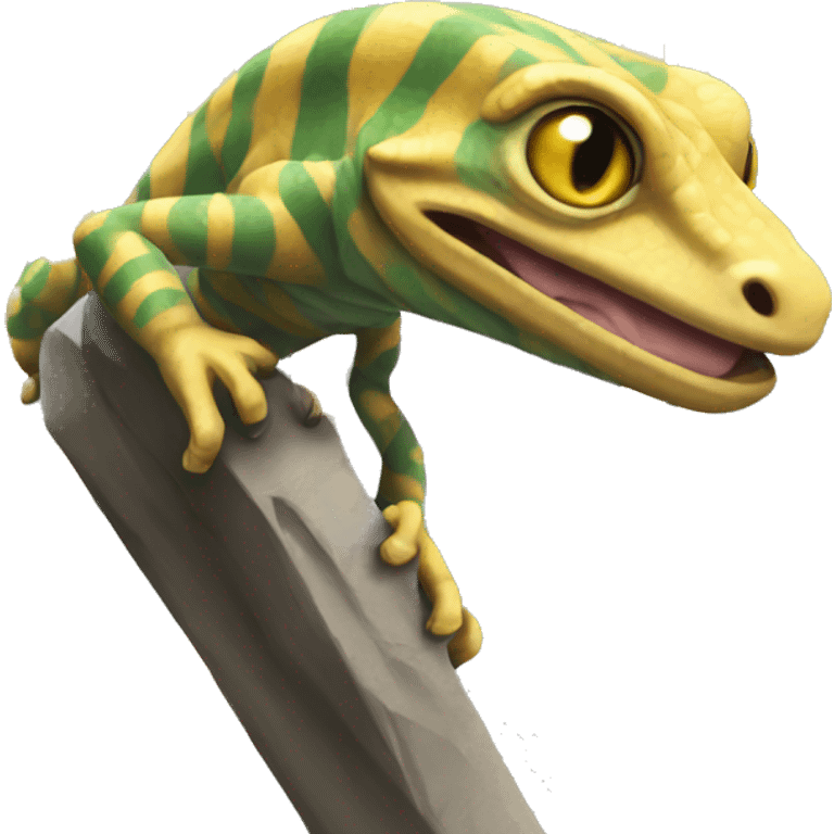 Gecko gargoyle YELLOW stripes emoji