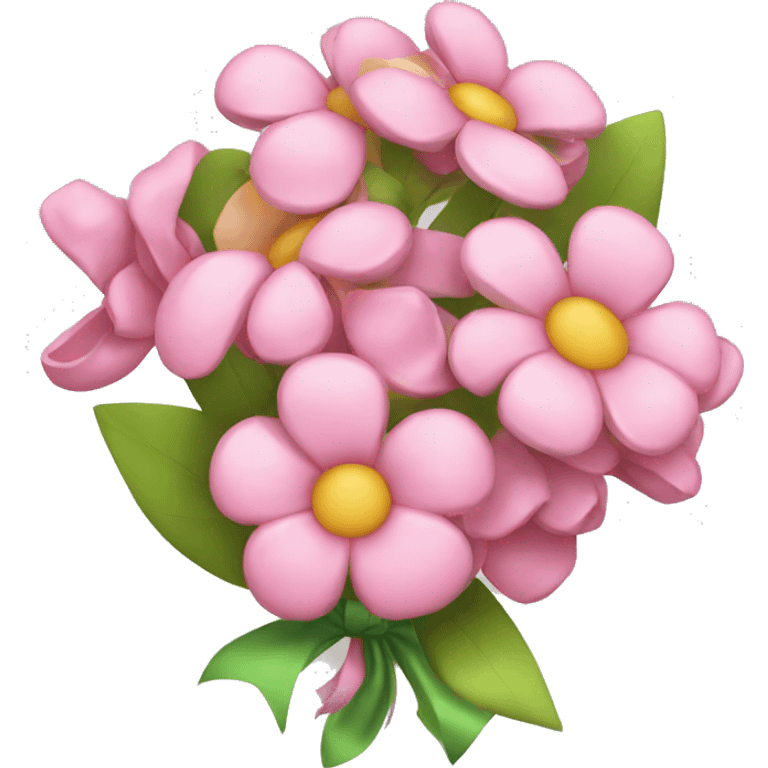 bouquet of flowers with bow on stems emoji