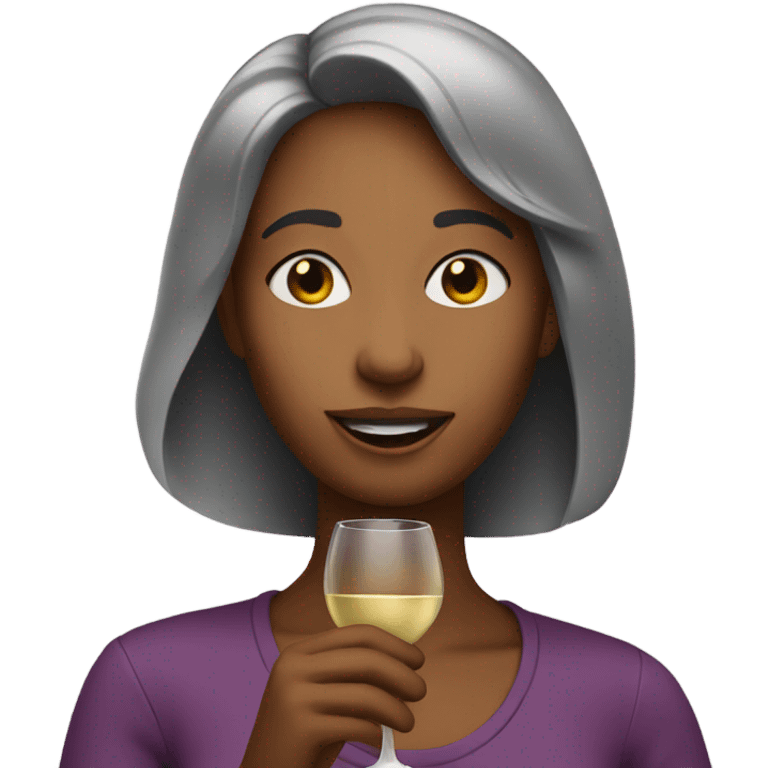 Liv drinking wine emoji