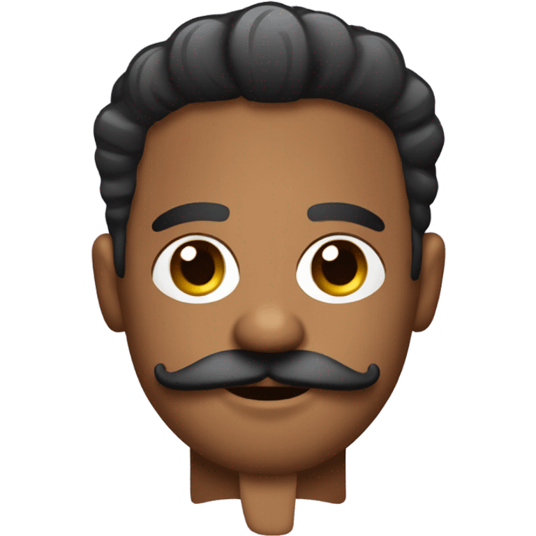 Brown guy with mustache holding barber clippers emoji