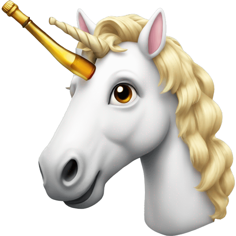 Unicorn with beer emoji