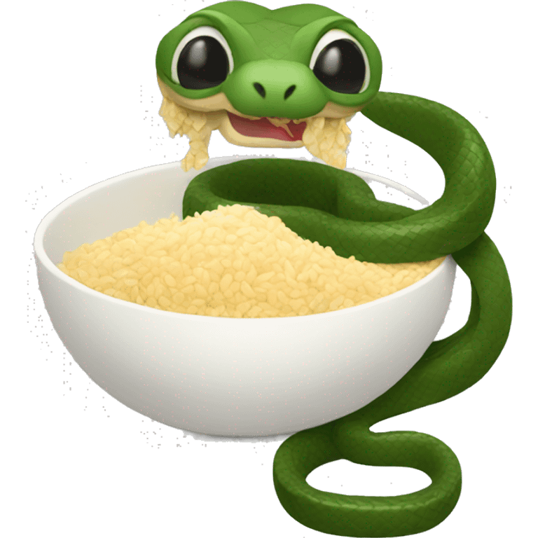 Snake eating rice emoji