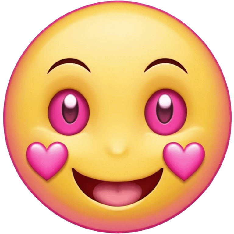 Smiley face with pink hearts for eyes emoji