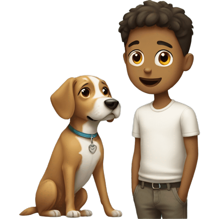 Dog with Boy  emoji