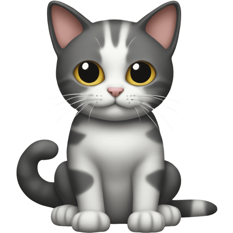 Un gato con un moño emoji