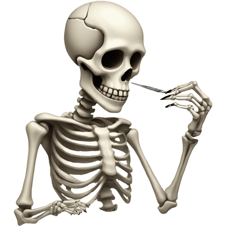 Skeleton painting its nails  emoji