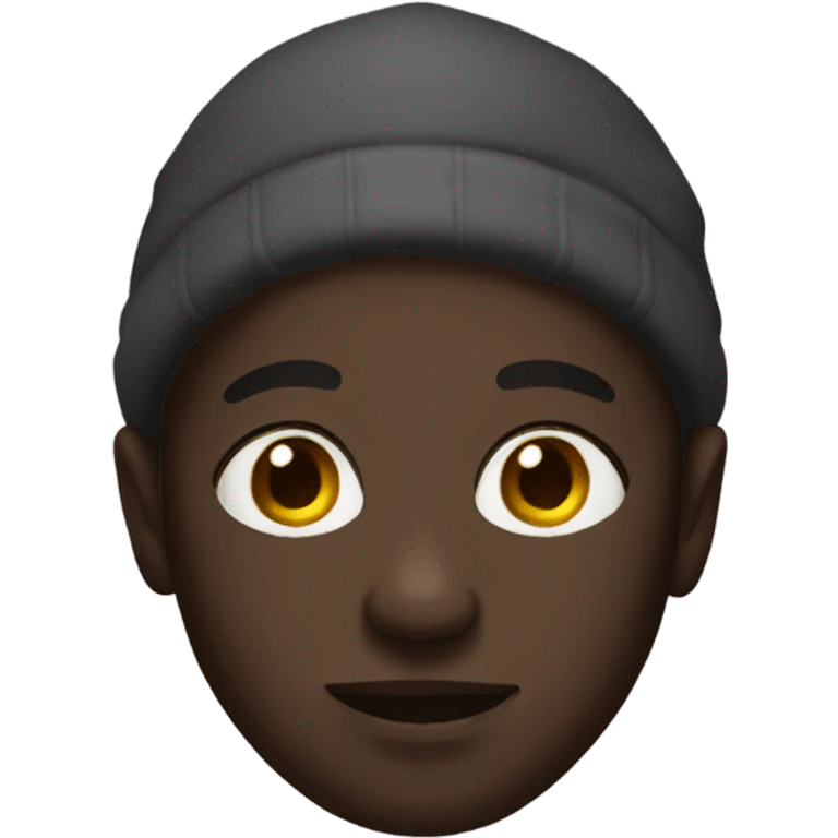 A black skin man with a Hoodie emoji