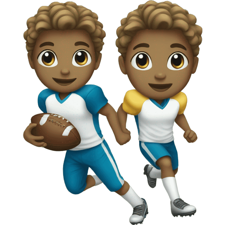 Kids playing foot ball  emoji