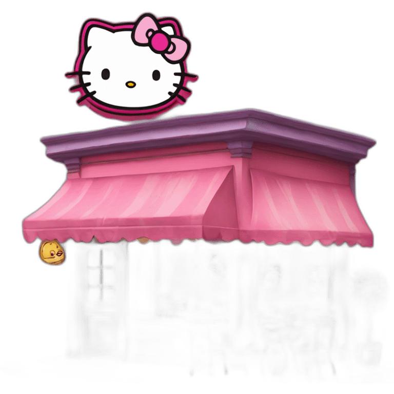 hello kitty bebendo café emoji