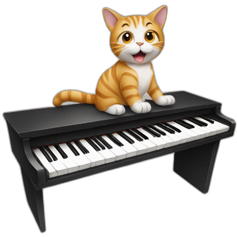 Cat playing piano  emoji