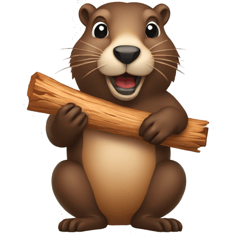 Beaver eating wood emoji