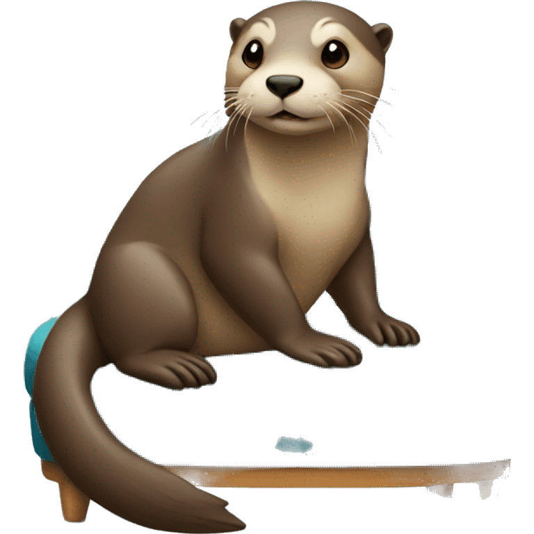 otter sitting on a Blue sofa emoji