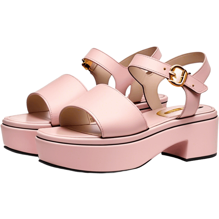 Platform Prada sandals pastel pink emoji