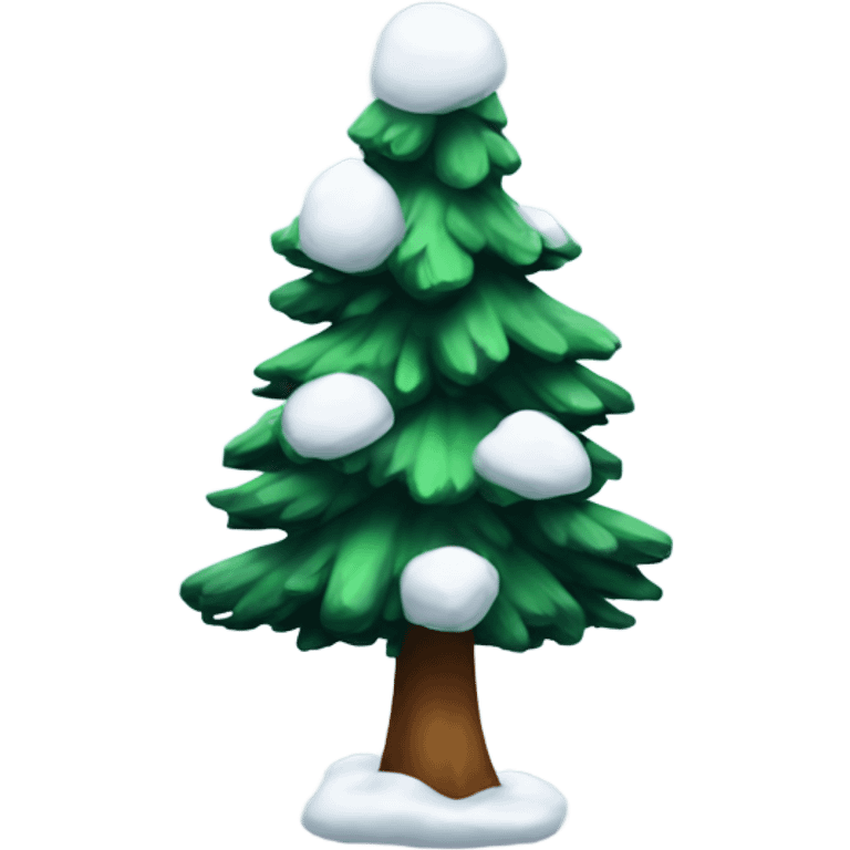 Pine tree with snow emoji