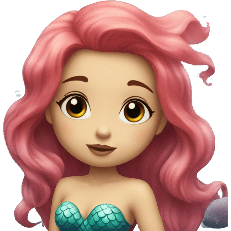 little cute mermaid kisses emoji