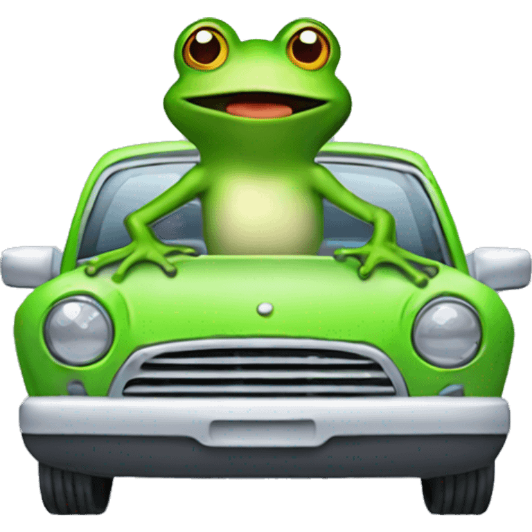 Frog  opening car radiator hot water emoji