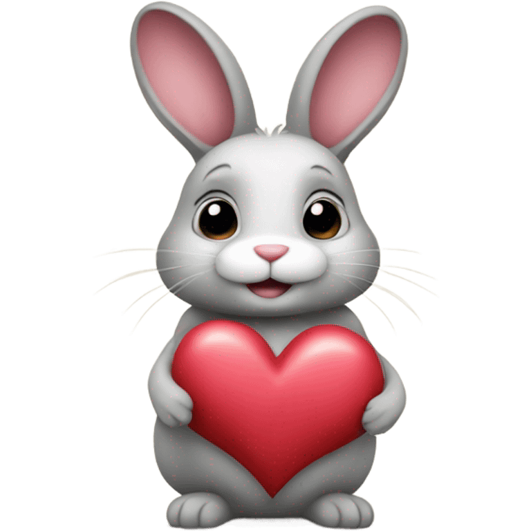 Bunny and heart  emoji