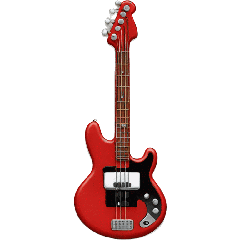 Red bass guitar with black star in the middle  emoji