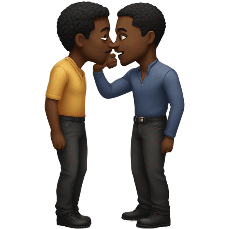 2 visibly gay black men kissing emoji