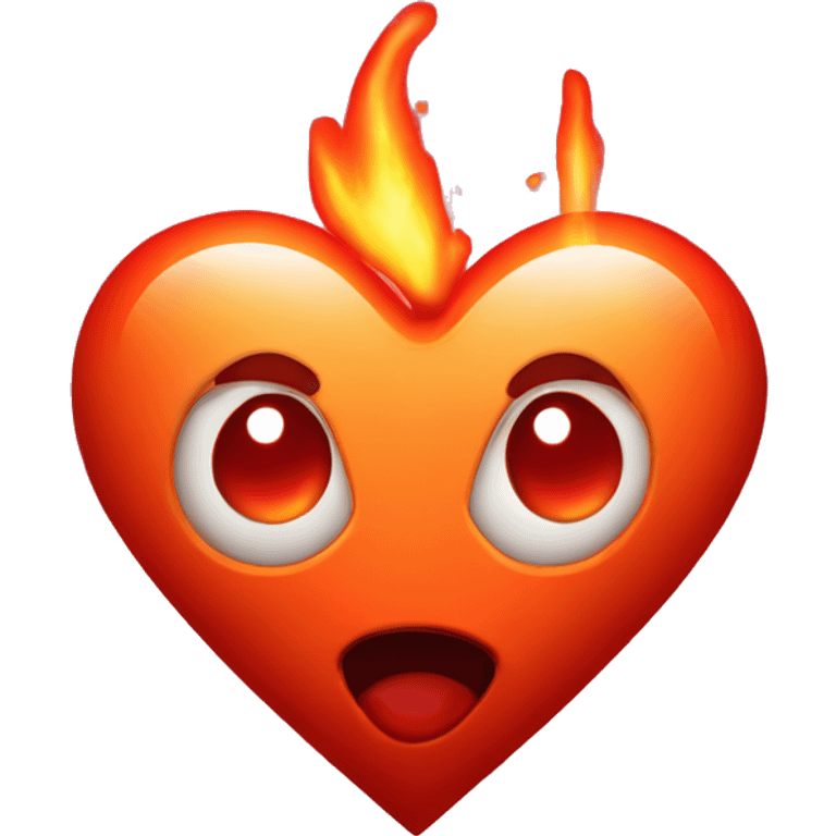 bleeding red heart shape glowing red-orange emoji