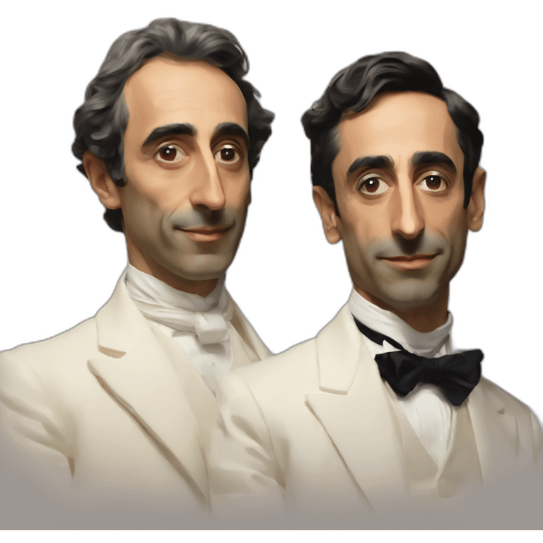 Eric Zemmour and JUL in style of sorolla emoji