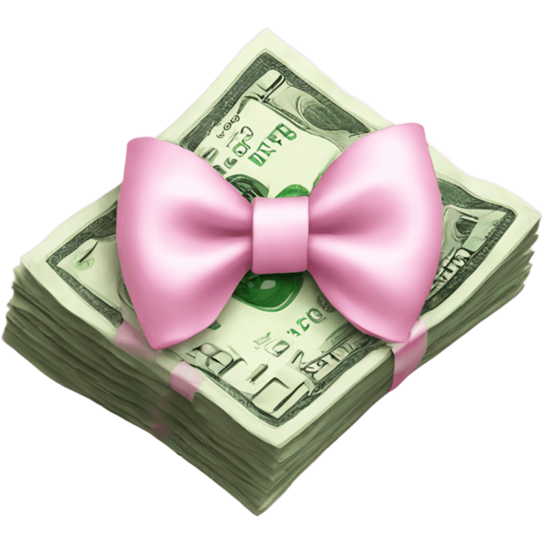 money with light pink bow emoji