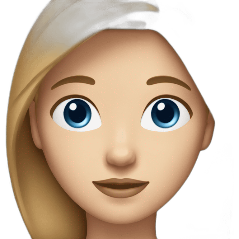 Do emoji of woman with light brown hair and blue eyes emoji