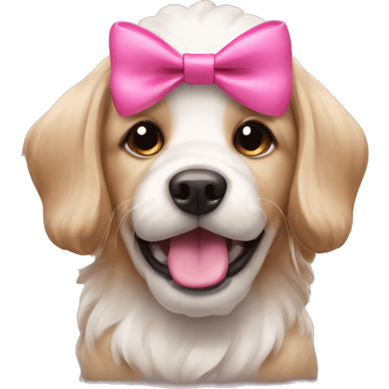 Dog with pink bow emoji