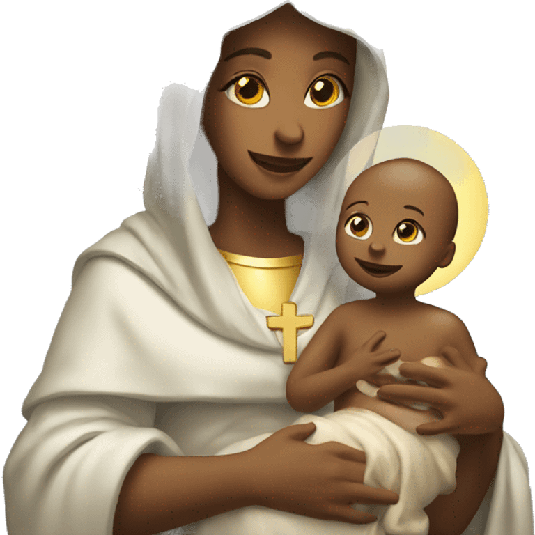 holy Mary with baby Jesus emoji