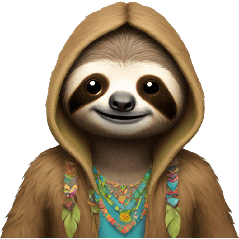 Hippie sloth emoji