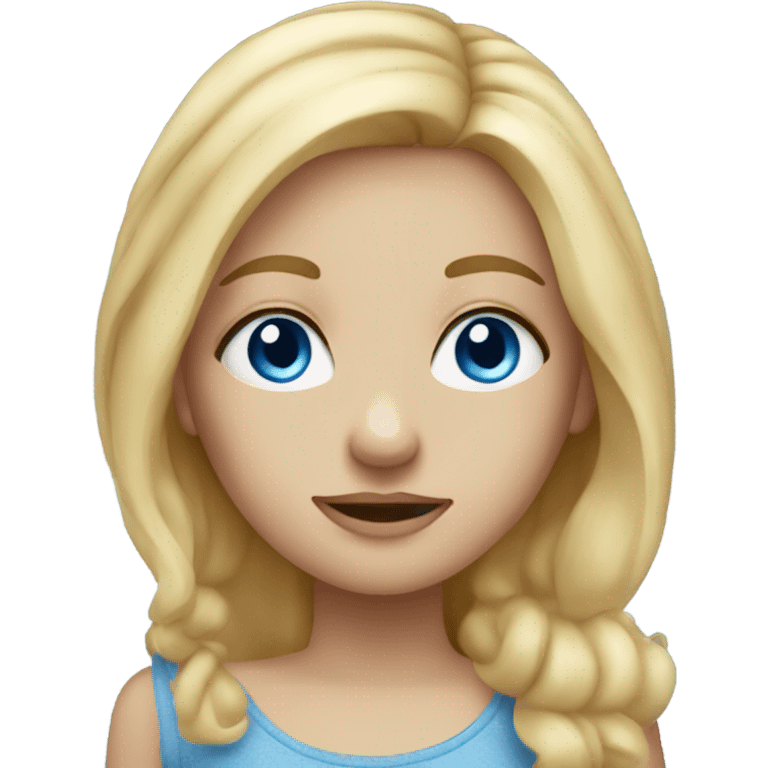 Blue eye blond hair girl with freckles emoji