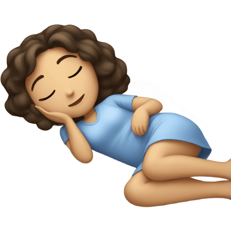 Brunette girl sleeping emoji