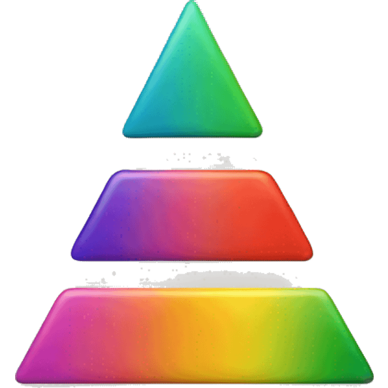 A triangle made of horizontal colourful lines stacked one on another emoji