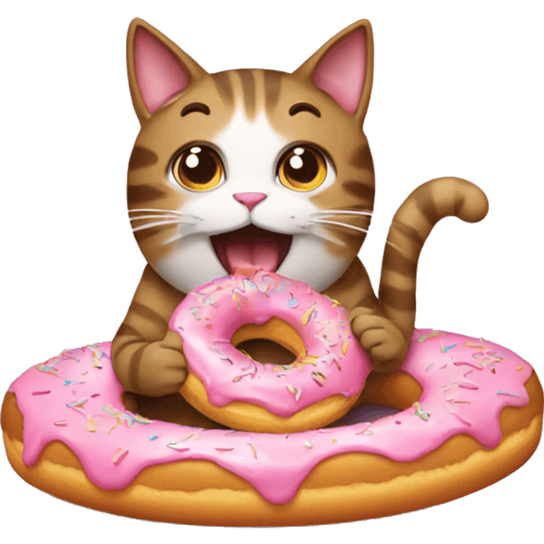 Cat eating donut emoji