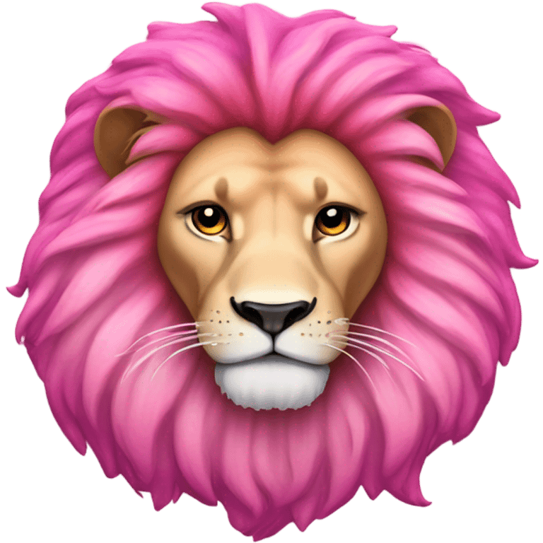 Fully Pink ombre lion lying down with glitter emoji