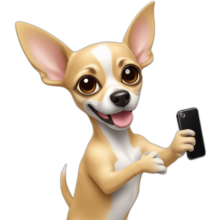 Chihuahua taking a selphie emoji