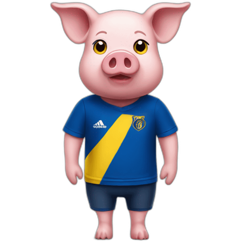 pig with a boca juniors tshirt emoji