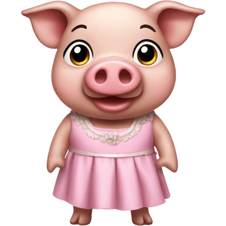 Pig wearing dress  emoji