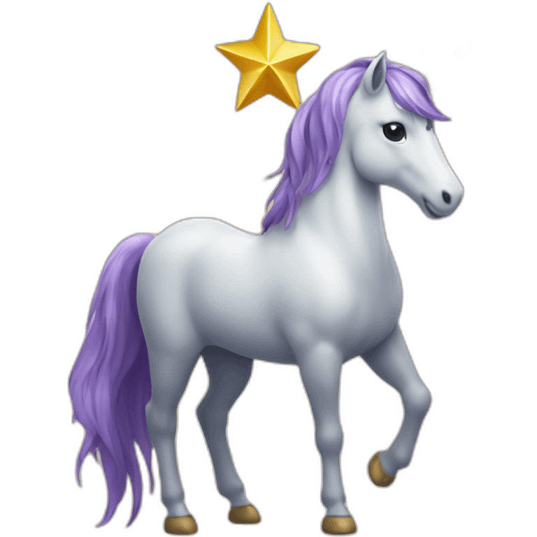 Licorne dorée avec des étoiles et des paul emoji