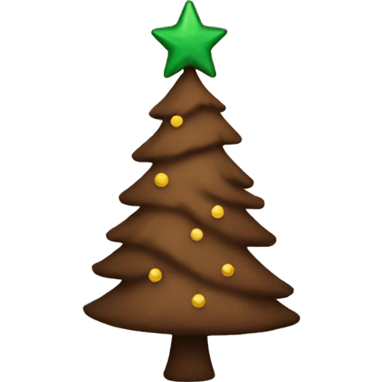 Brown Christmas tree emoji