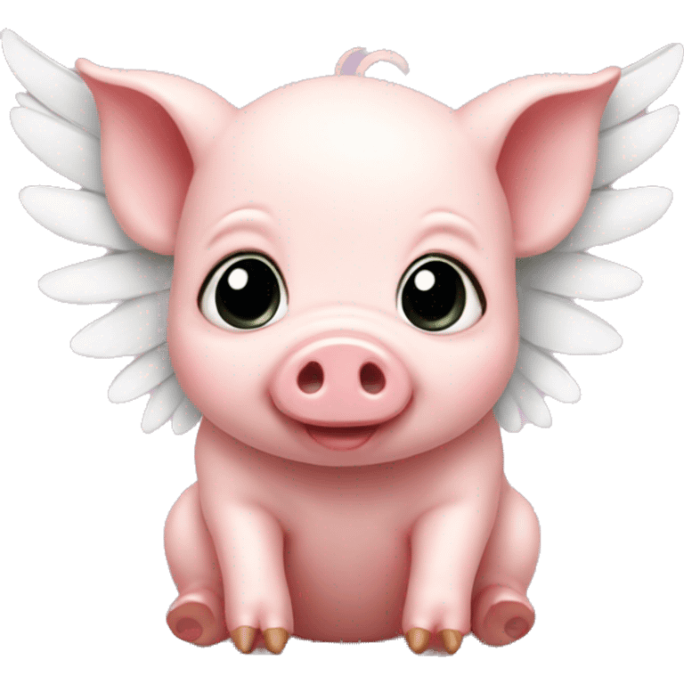 little baby pig with wings emoji