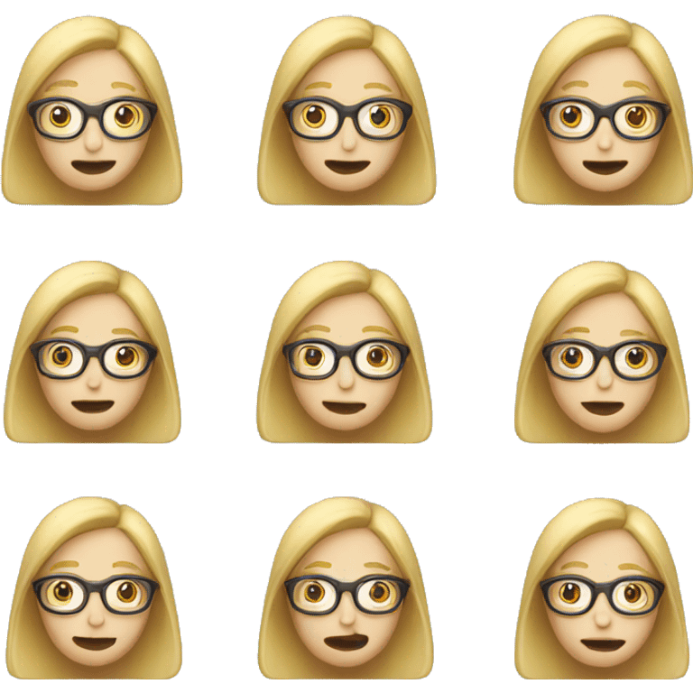 Blond woman with glasses, shaking her head no emoji