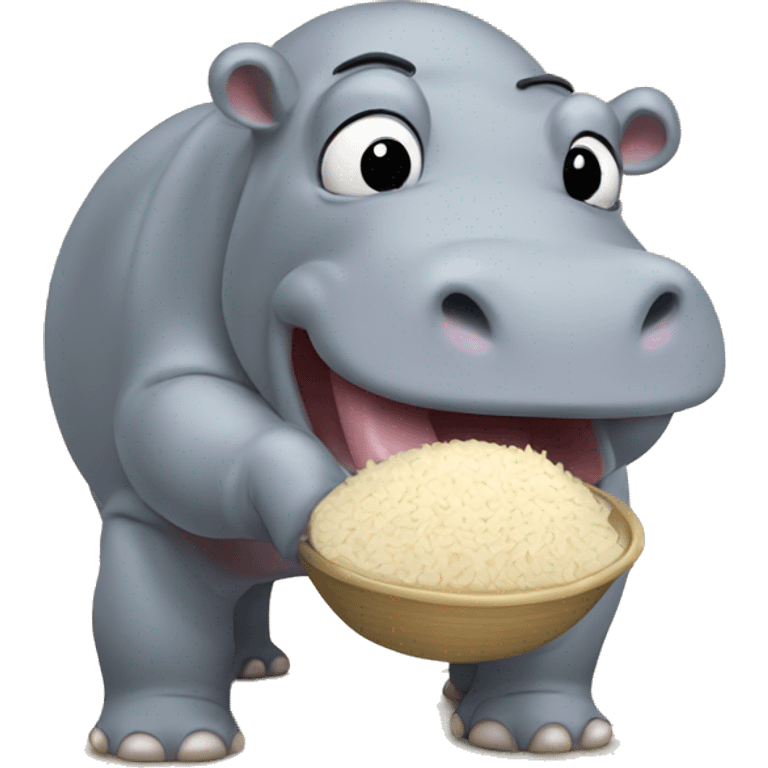 hippo eating rice emoji