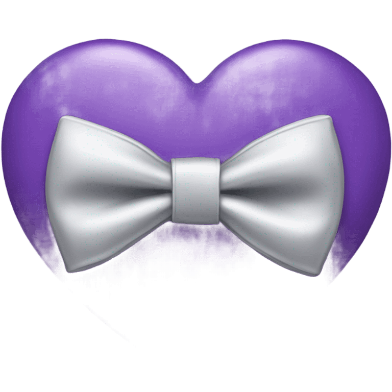 purple Heart with silver bow tie emoji