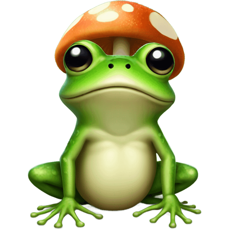 Frog with a mushroom  emoji