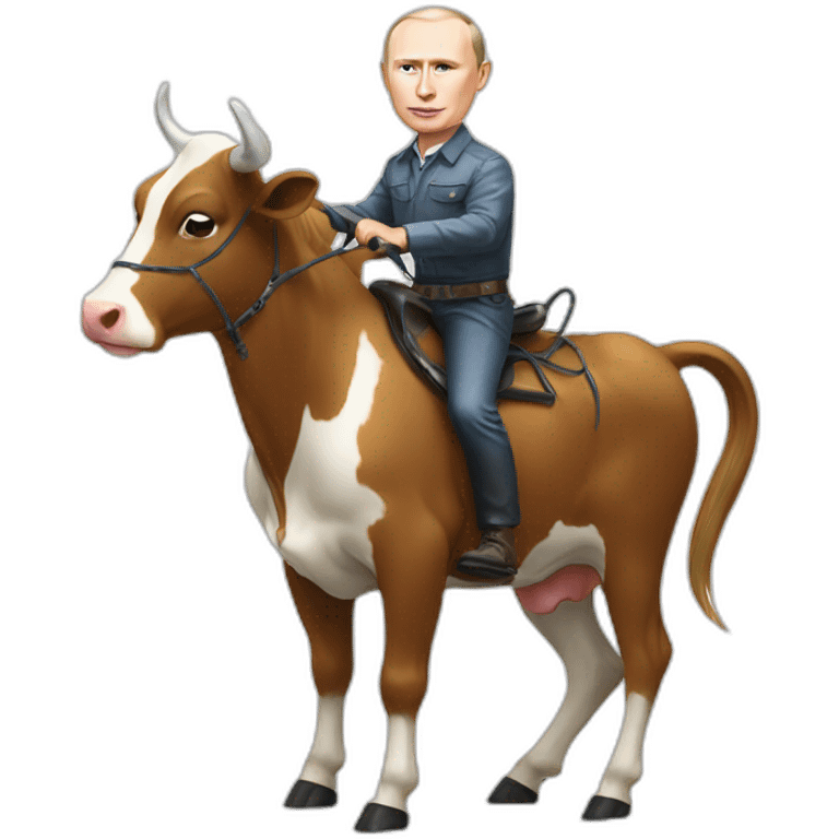 putin riding on an electric cow emoji